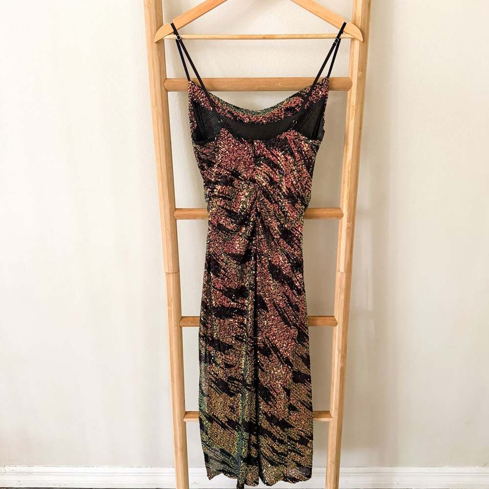 ASTR The Label Hollywood Dress S Black Pink Multi Sequin Midi Slip Party - Picture 7 of 12